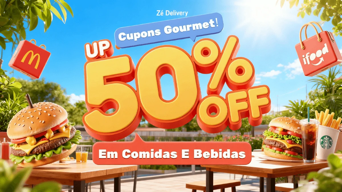 🍔 Cupons Gourmet: Até 50% OFF em Comidas e Bebidas!